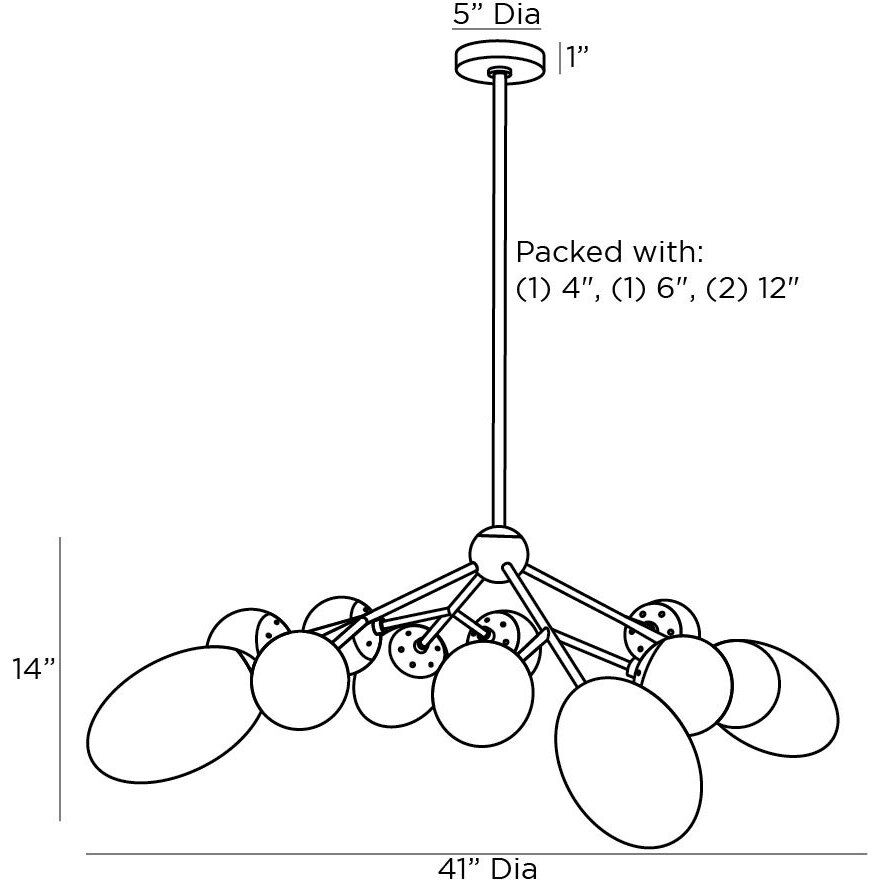 Panella 12 Light 41 inch Brushed Brass Chandelier Ceiling Light