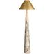 Chanell 60.5 inch 150 watt Faux Calacatta Viola and Antique Brass Floor Lamp Portable Light