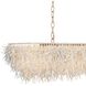 Cabo 6 Light 57 inch Ivory and Antique Brass Linear Chandelier Ceiling Light