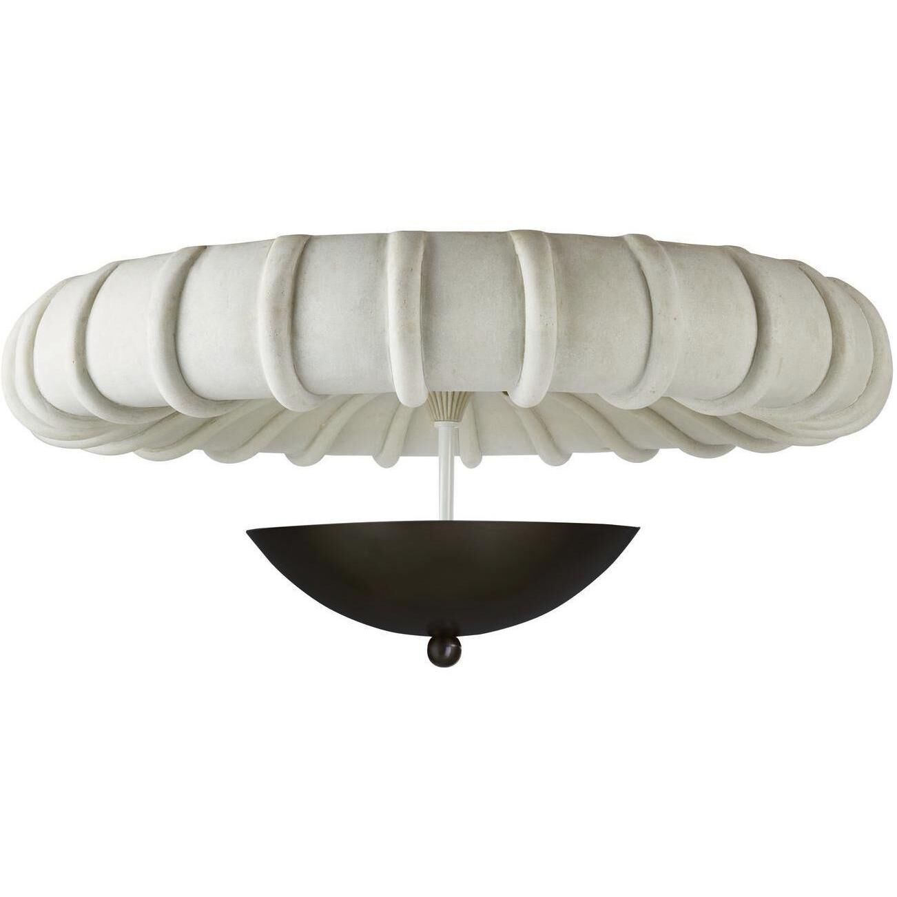 Camella 3 Light 35 inch Ivory and English Bronze Flush Mount Ceiling Light
