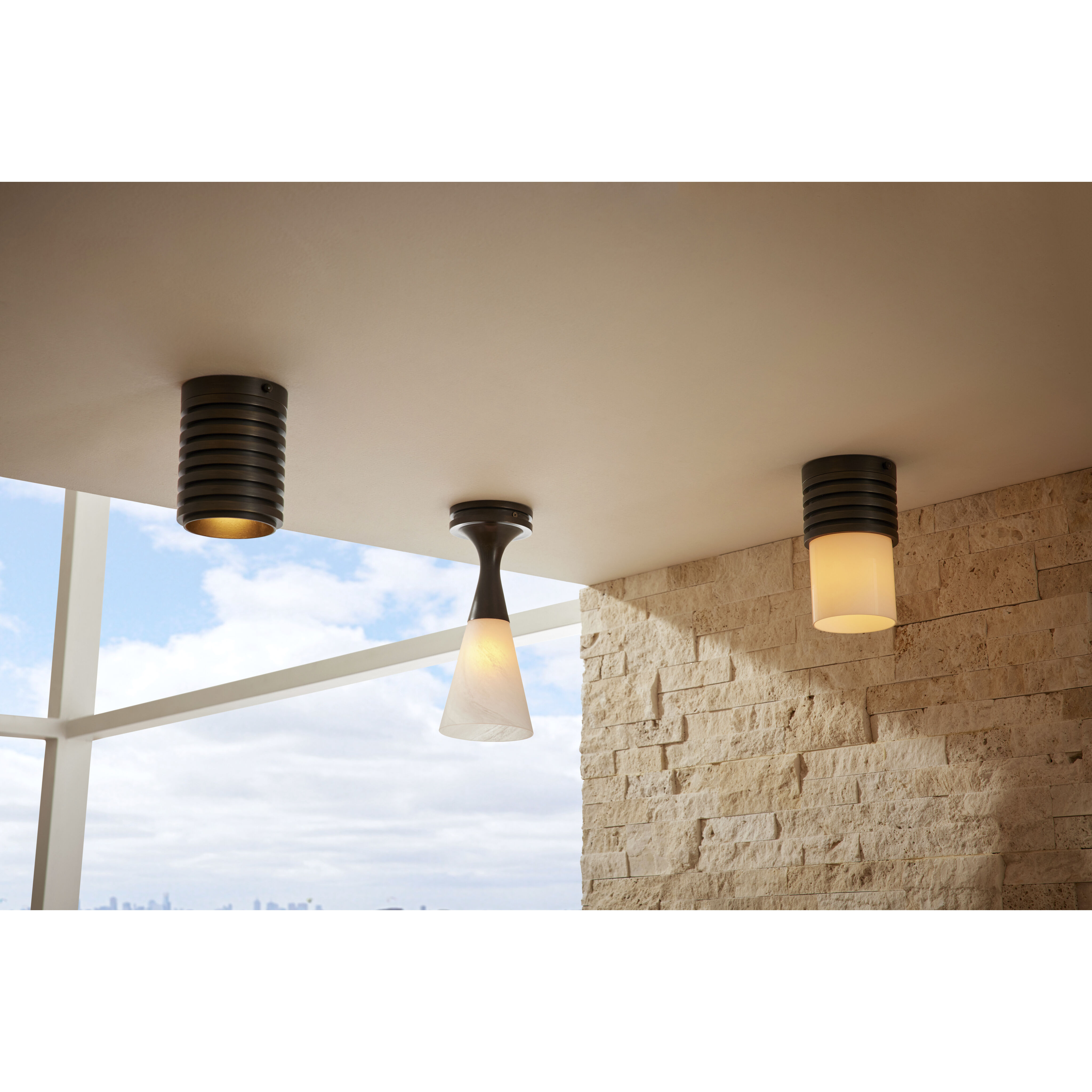 Rune 1 Light 5 inch English Bronze Flush Mount Ceiling Light