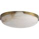 Elara 1 Light 12 inch White and Antique Brass Flush Mount Ceiling Light