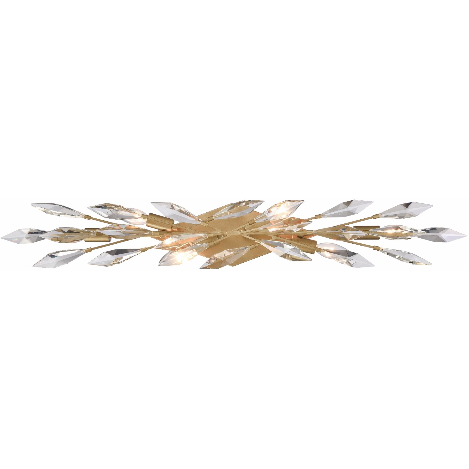 Crystal Fusion 6 Light 35 inch Peruvian Gold Bath Vanity Wall Light