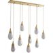 Giselle 9 Light 51 inch Antique Brass Linear Multi-Port Chandelier Ceiling Light