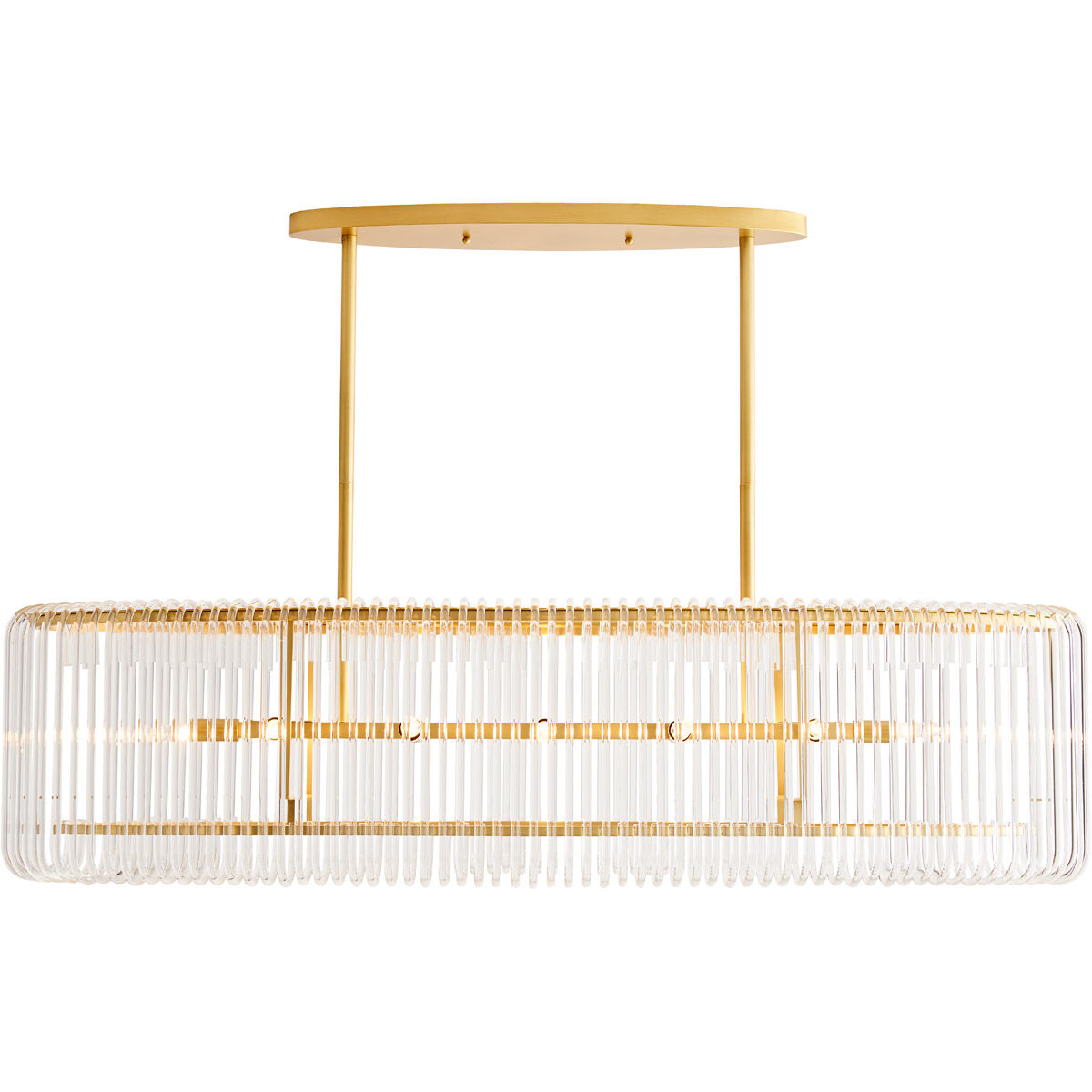 Chandler Linear Chandelier Ceiling Light in Antique Brass