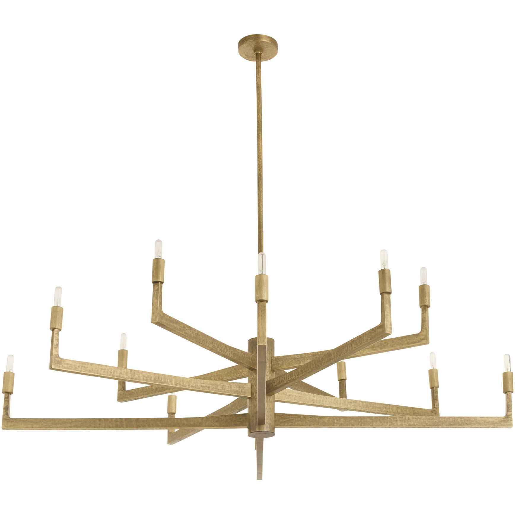 Griff 12 Light 56 inch Antique Brass Chandelier Ceiling Light, Large