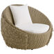 Florian Pearl and Tan Outdoor Swivel Lounge Chair