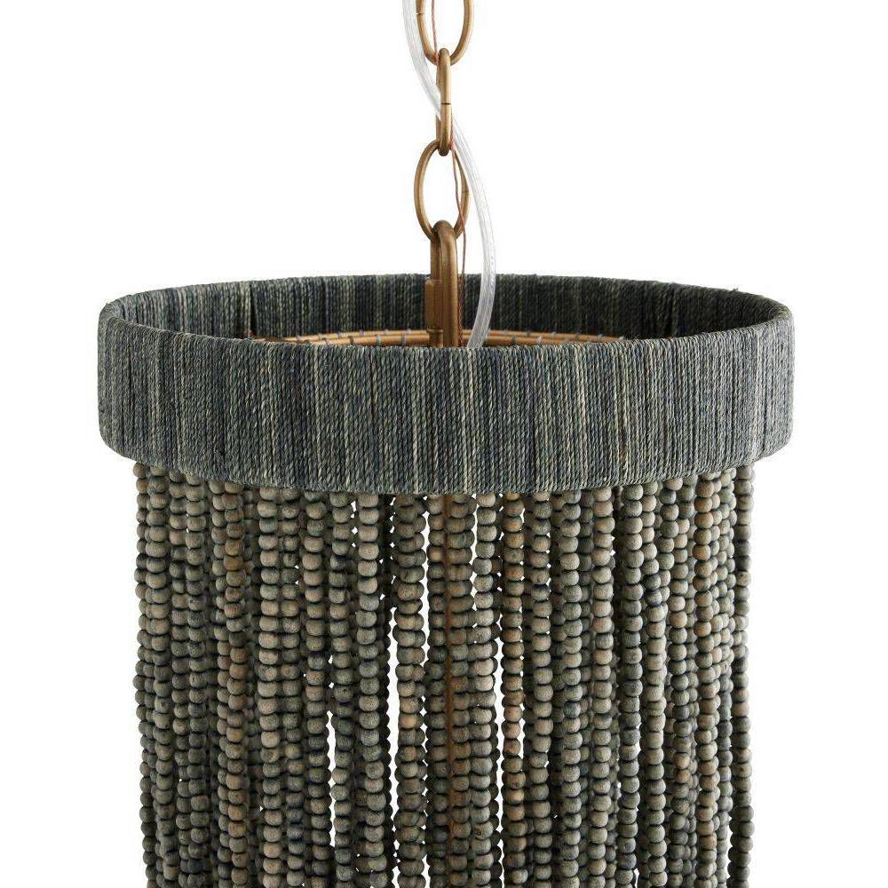 Baja 1 Light 10 inch Dark Gray Wash and Antique Brass Pendant Ceiling Light