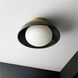 Glaze 1 Light 12 inch Antique Brass and Matte Black Ceramic Flush Mount Ceiling Light, Small