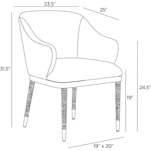 Hershel Taupe Suede and Blonde Beech Wood with Blackened Bronze Dining Chair