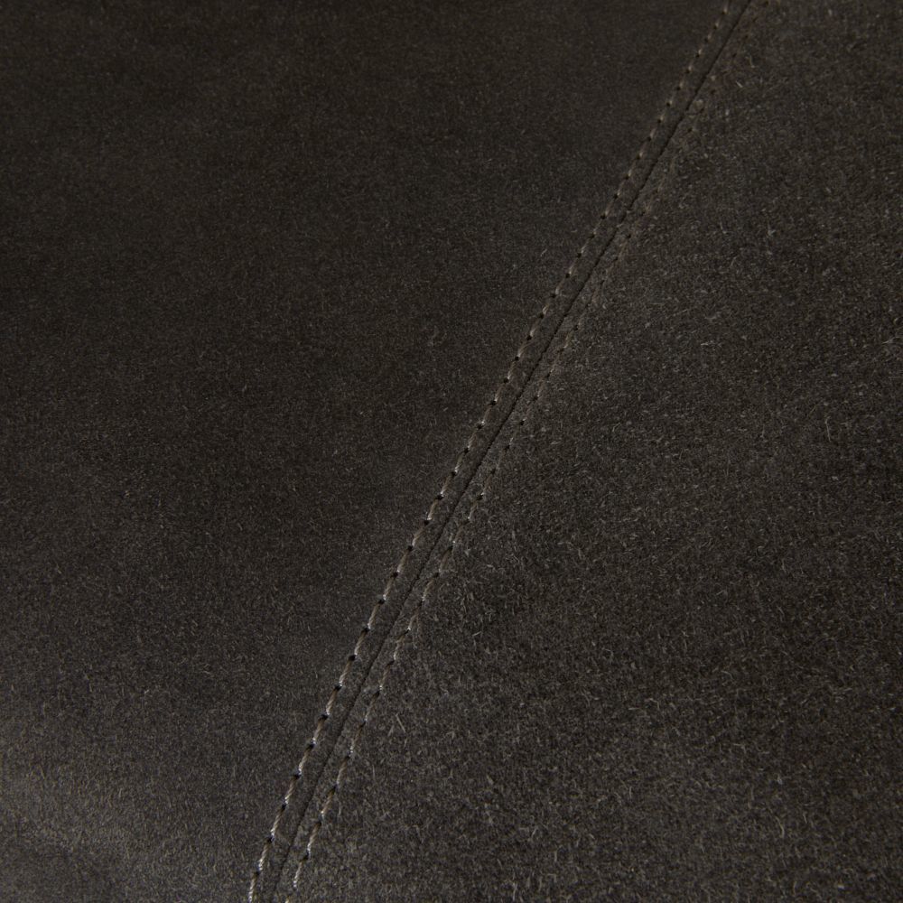 Donovan Slate Grey Suede and Antique Brass Settee