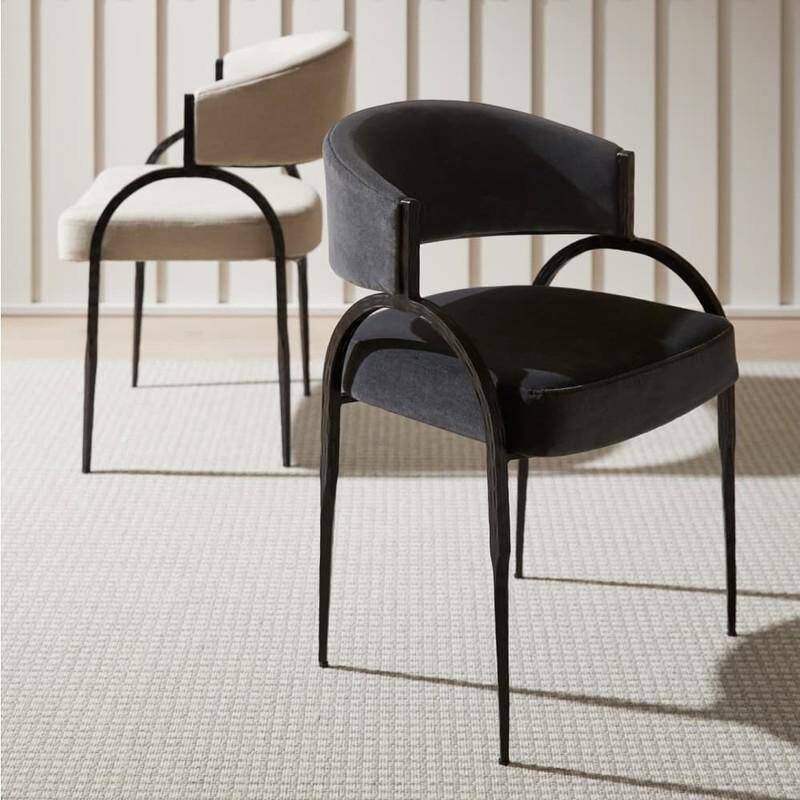 Bahati Midnight Grey and Natural Iron Chair