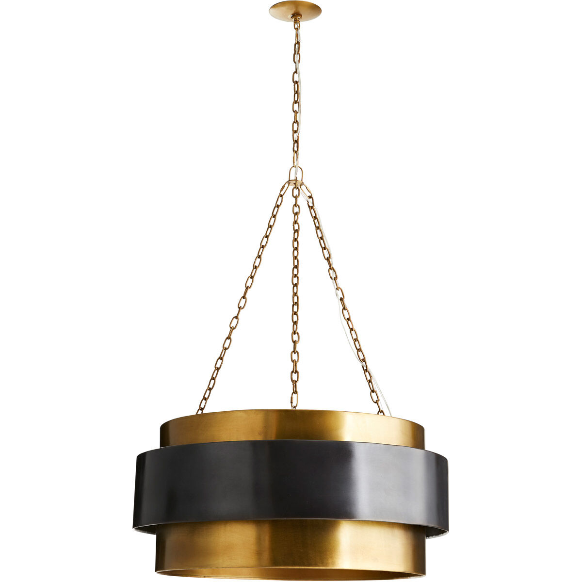 Nolan 4 Light 30 inch Vintage Brass Pendant Ceiling Light, Large