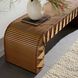 Hutchins Deep Russet Leather and Natural Oak with Antique Brass Bench