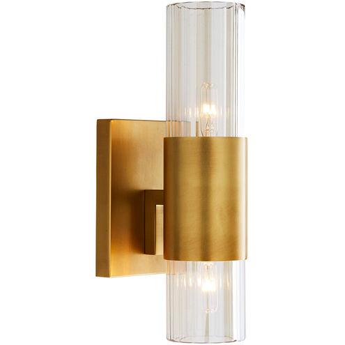 Tompkins 2 Light 5 inch Antique Brass Sconce Wall Light