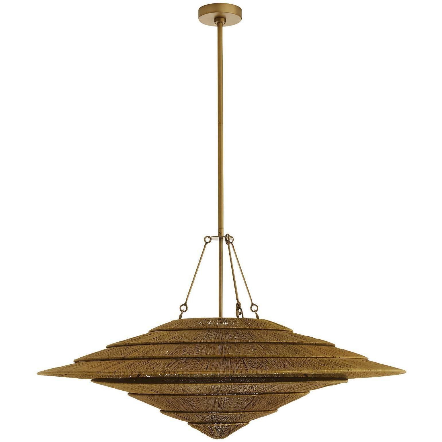 Lexa 3 Light 40 inch Vintage Brass Pendant Ceiling Light