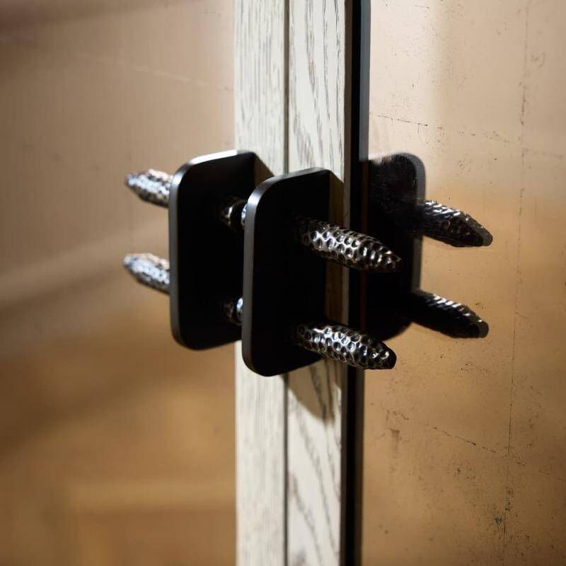 Jermaine Antiqued Amber and Smoke with Bronze Cocktail Cabinet