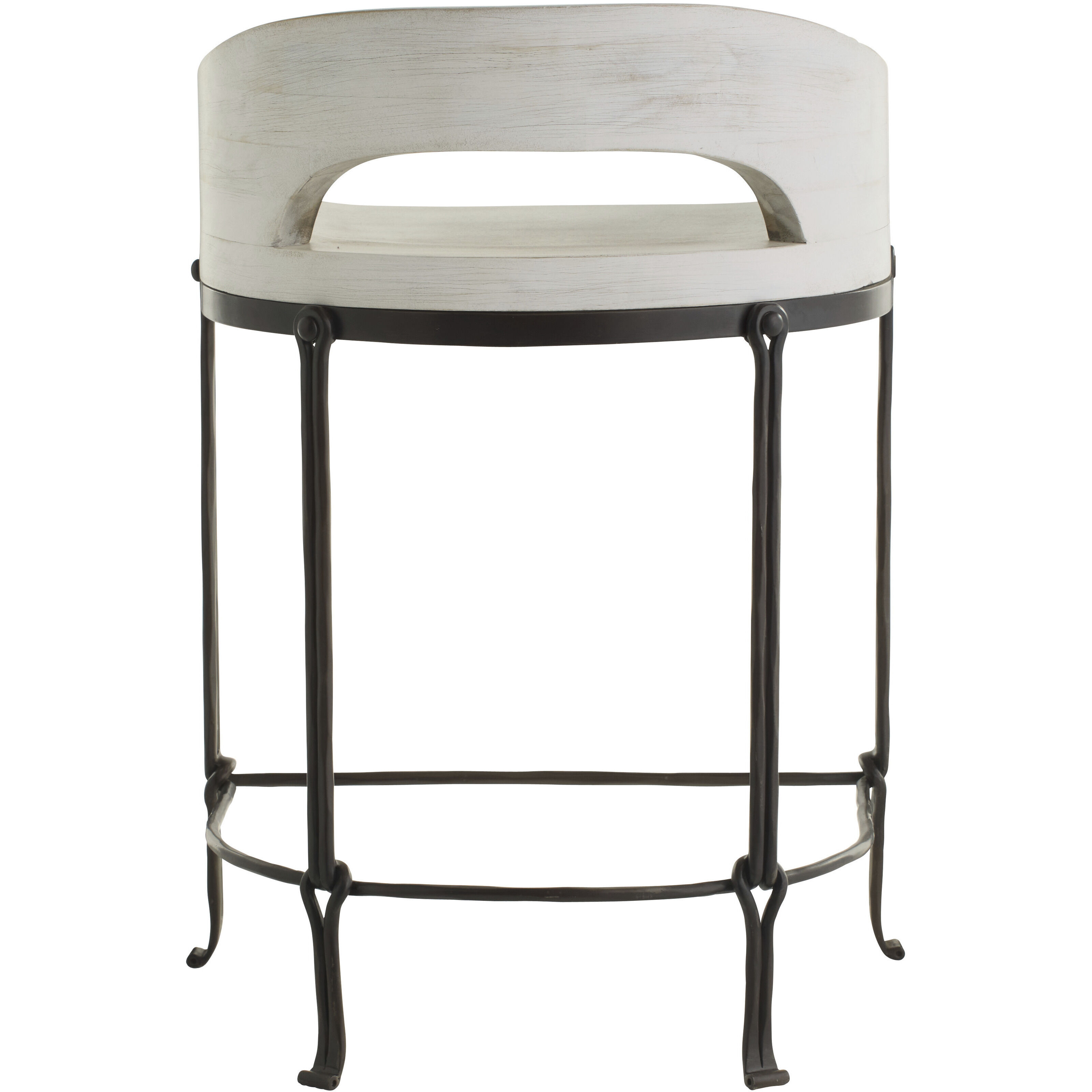 Montgomery 31.5 inch Whitewash and Natural Iron Counter Stool