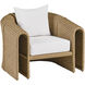 Julien Pearl and Tan Outdoor Lounge Chair