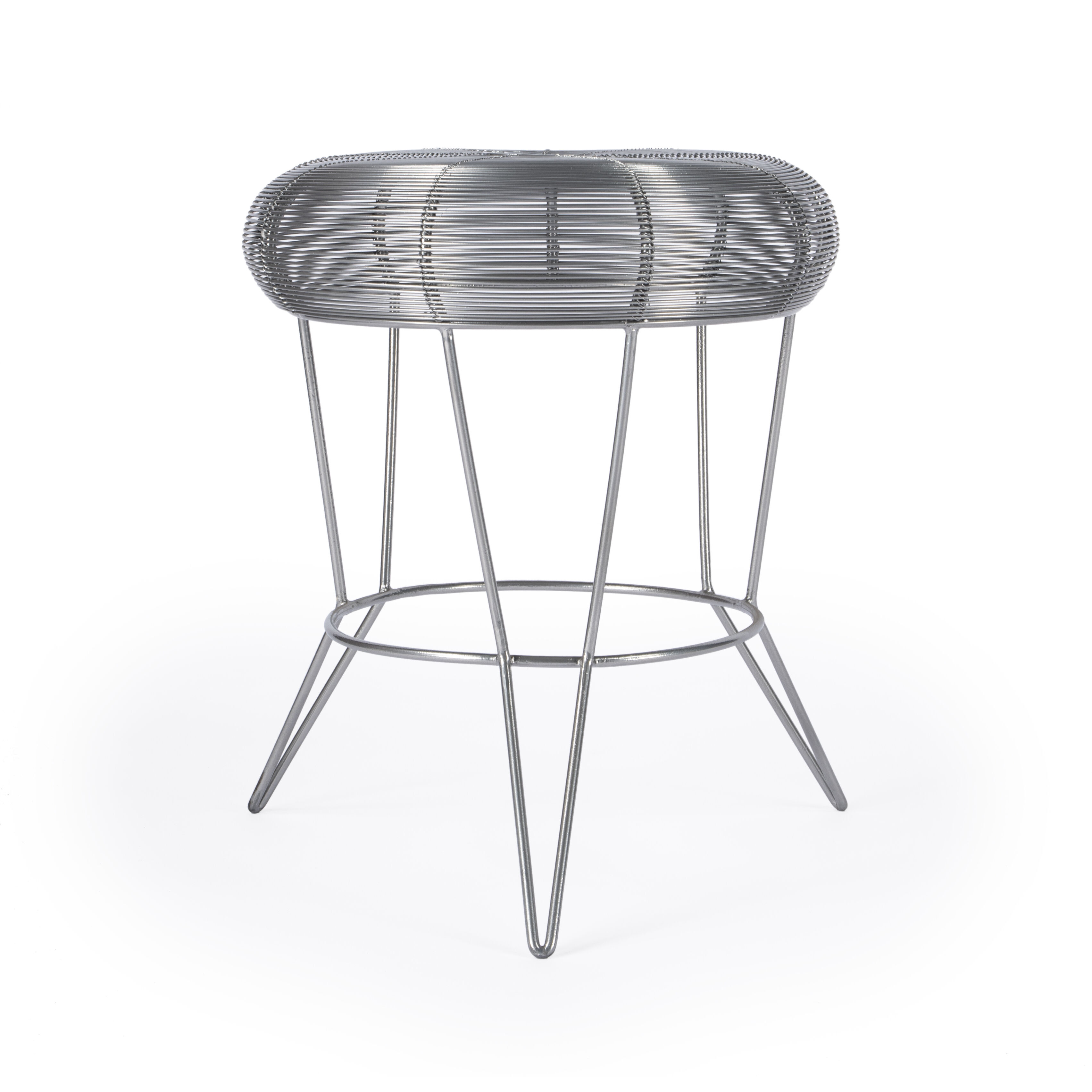 Allen Decorative Wire Side Table in Silver