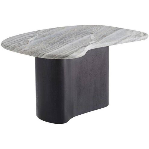 Melt 35 X 17 inch Ebony and Galaxy Marble Coffee Tables, Set of 2