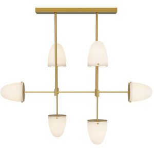 Alazani 35 X 28.5 inch Antique Brass Linear Chandelier Ceiling Light