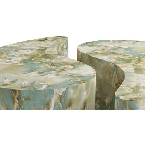 Adeline 38 X 14 inch Jade Faux Marble Coffee Tables, Set of 2