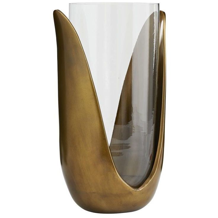 Sonia Antique Brass Vases, Set of 2