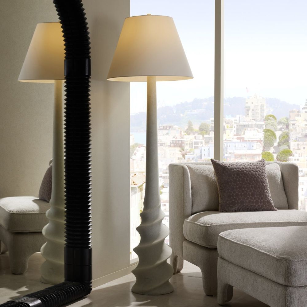 Adriana Ivory Floor Lamp Portable Light