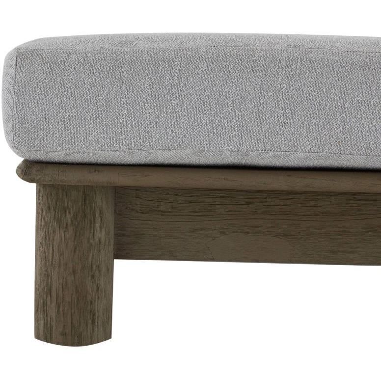 Caldwell 15 inch Porpoise and Weathered Teak Outdoor Ottoman