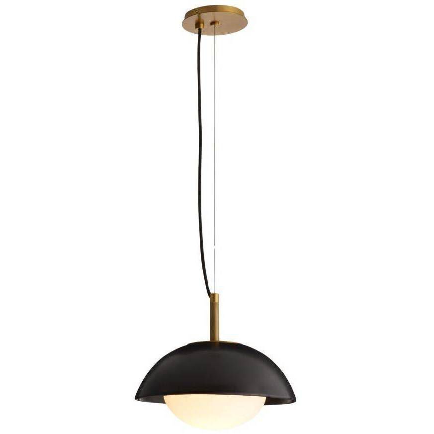 Glaze 1 Light 12 inch Antique Brass, Matte Black Ceramic Pendant Ceiling Light