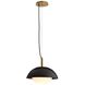Glaze 1 Light 12 inch Antique Brass, Matte Black Ceramic Pendant Ceiling Light