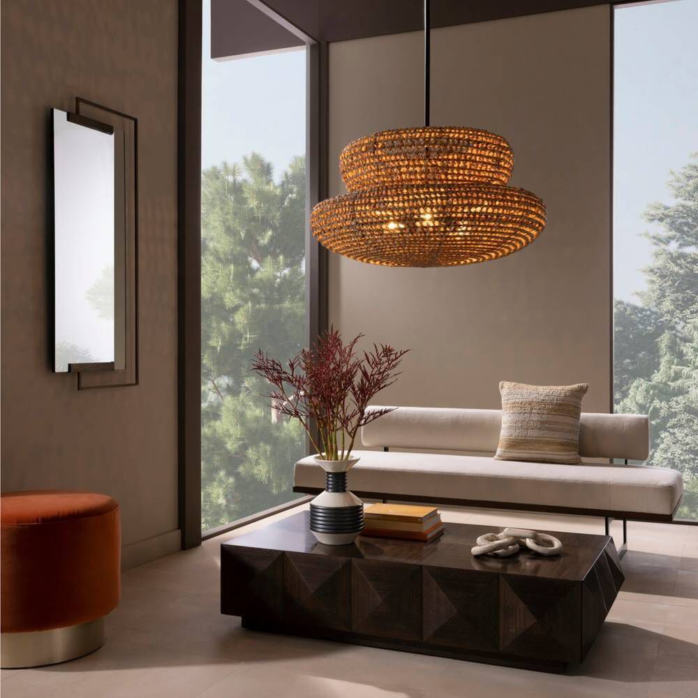 Tanya 3 Light 35 inch Natural Chandelier Ceiling Light