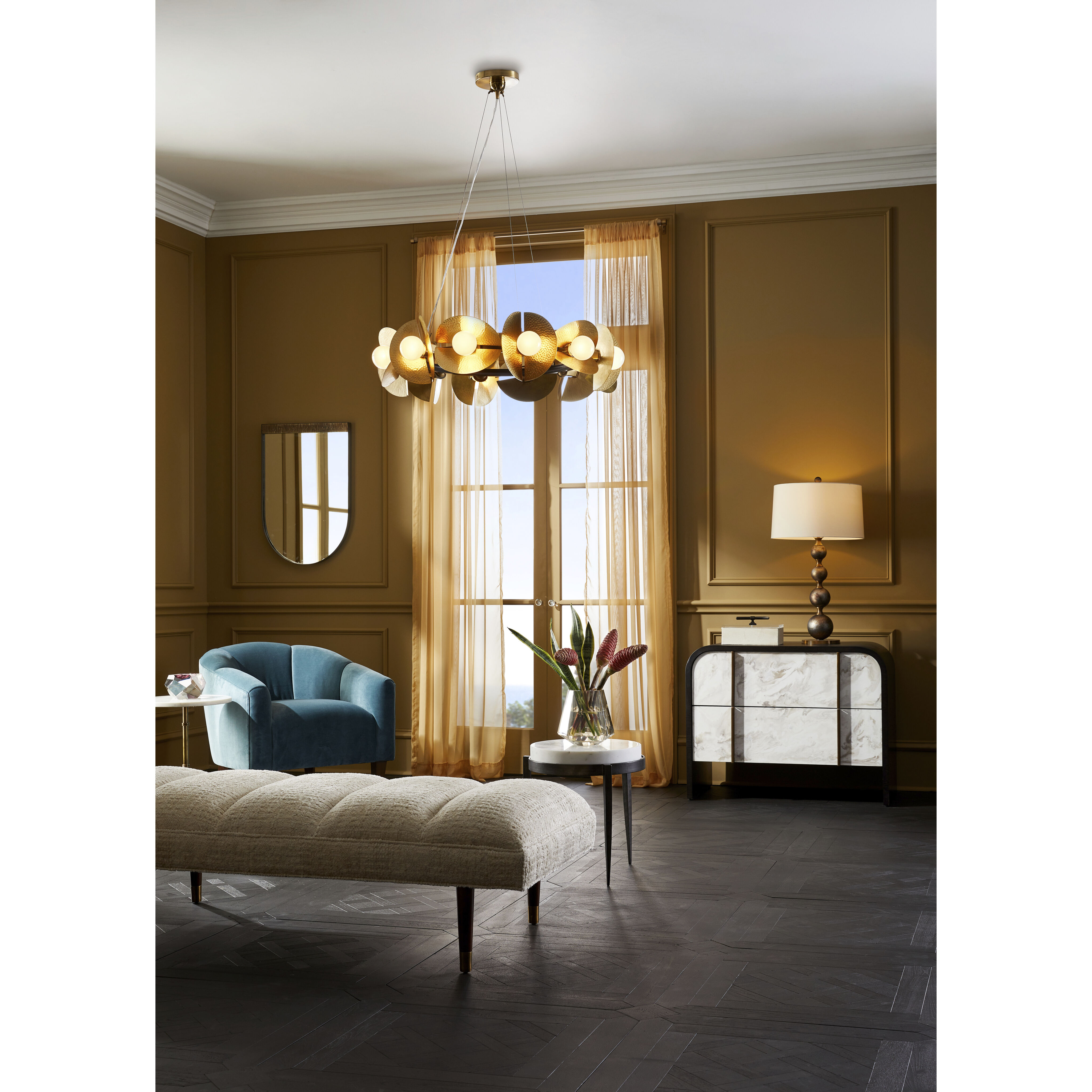 Miramar 31 inch 150.00 watt Oxidized Silver Lamp Portable Light