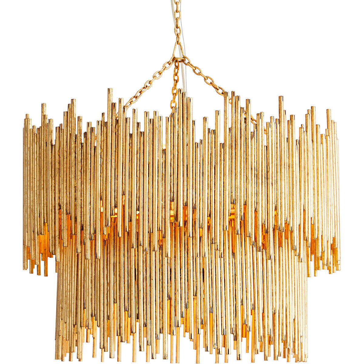 Prescott 8 Light 28 inch Gold Leaf Two-Tiered Chandelier Ceiling Light