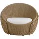 Florian Pearl and Tan Outdoor Swivel Lounge Chair