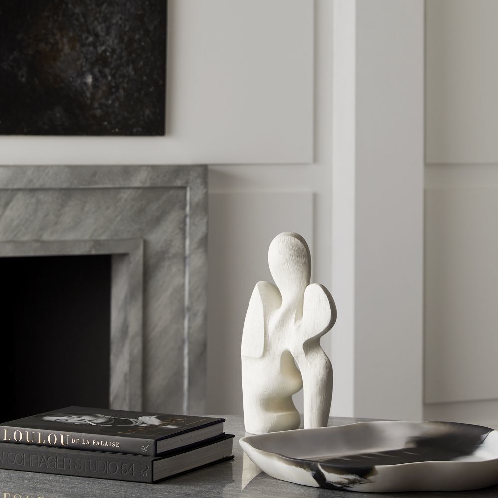 Hollie Black & White Trays, Set of 2