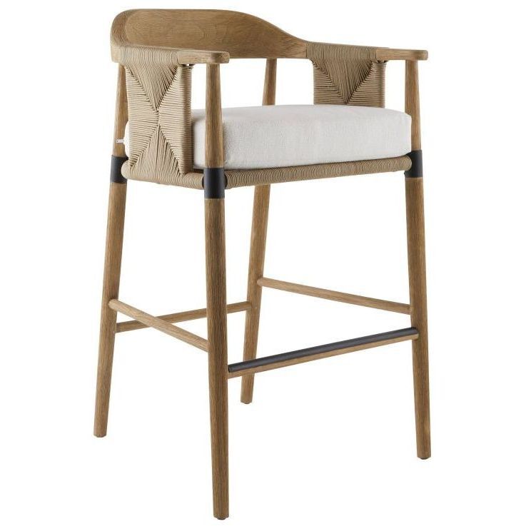 Estes 40.5 inch Pearl and Willow and Honey and Blackened Bronze Outdoor Bar Stool