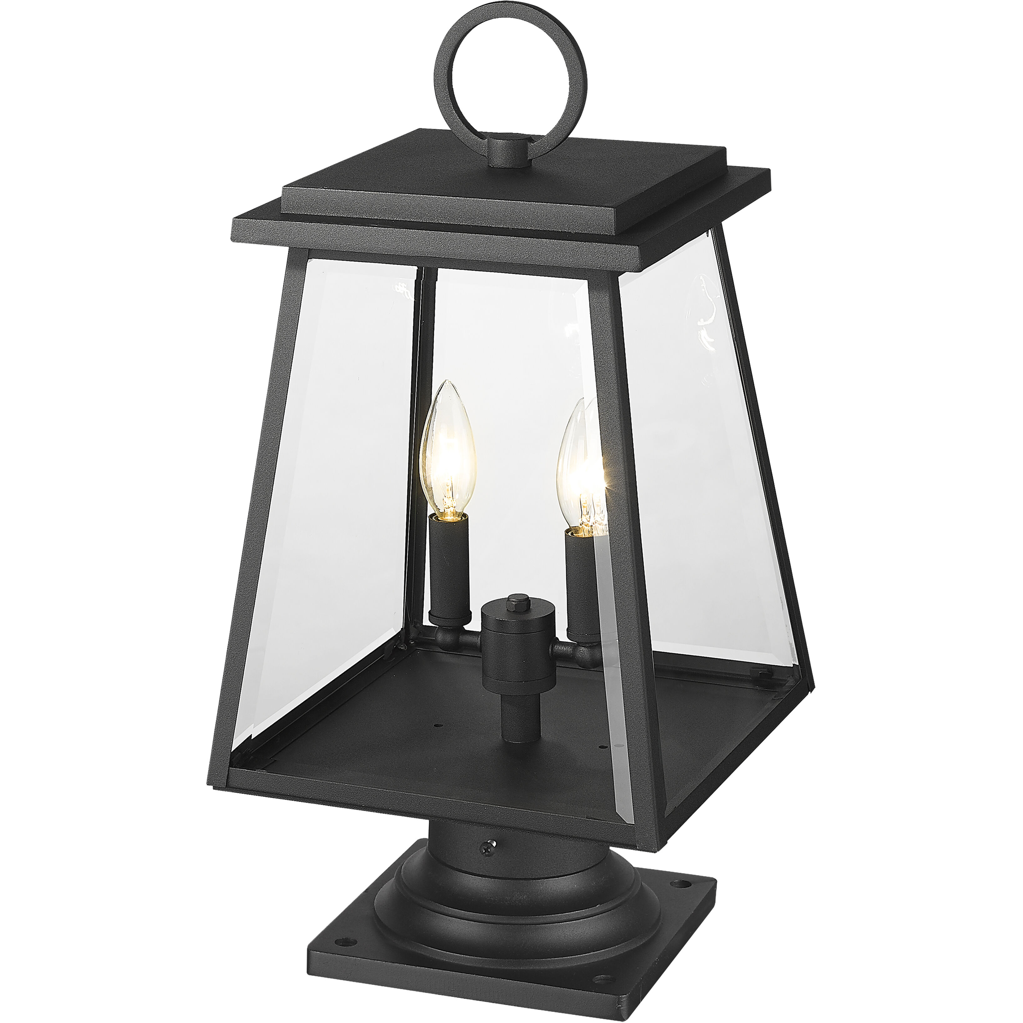 Broughton 2 Light 21.25 inch Black Outdoor Pier Mounted Fixture