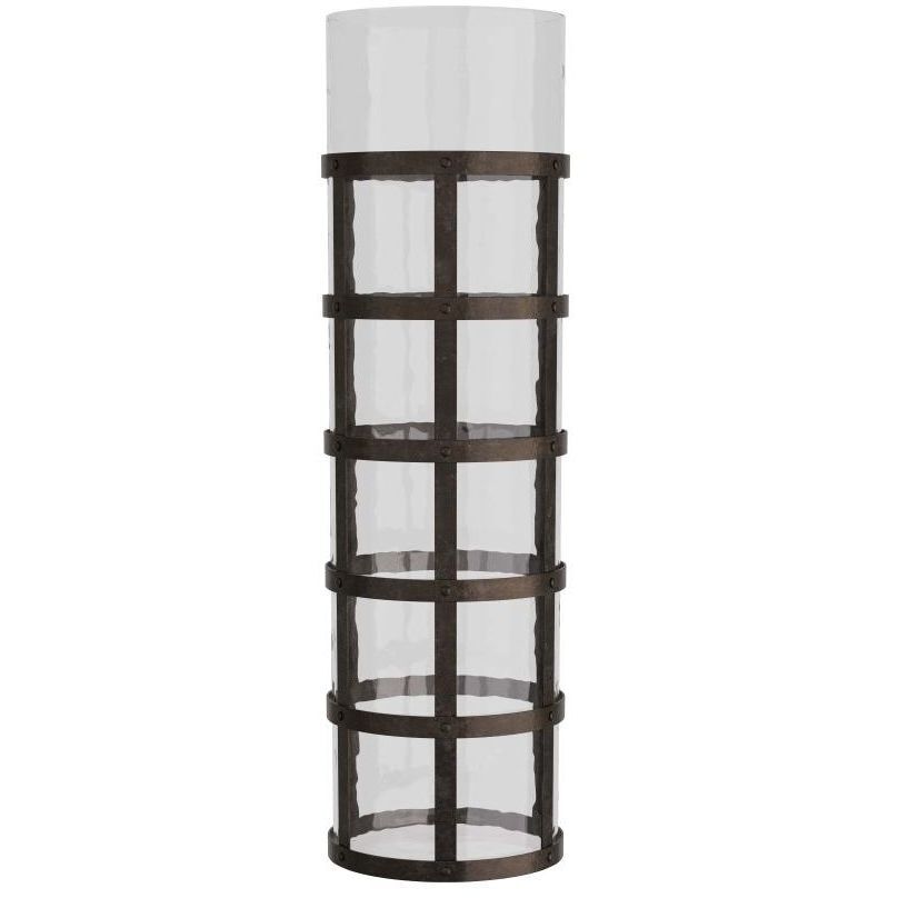 Rivet Blackened Iron Vase