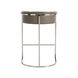 Calvin 35 inch Dove Gray Leather/Polished Nickel Bar Stool