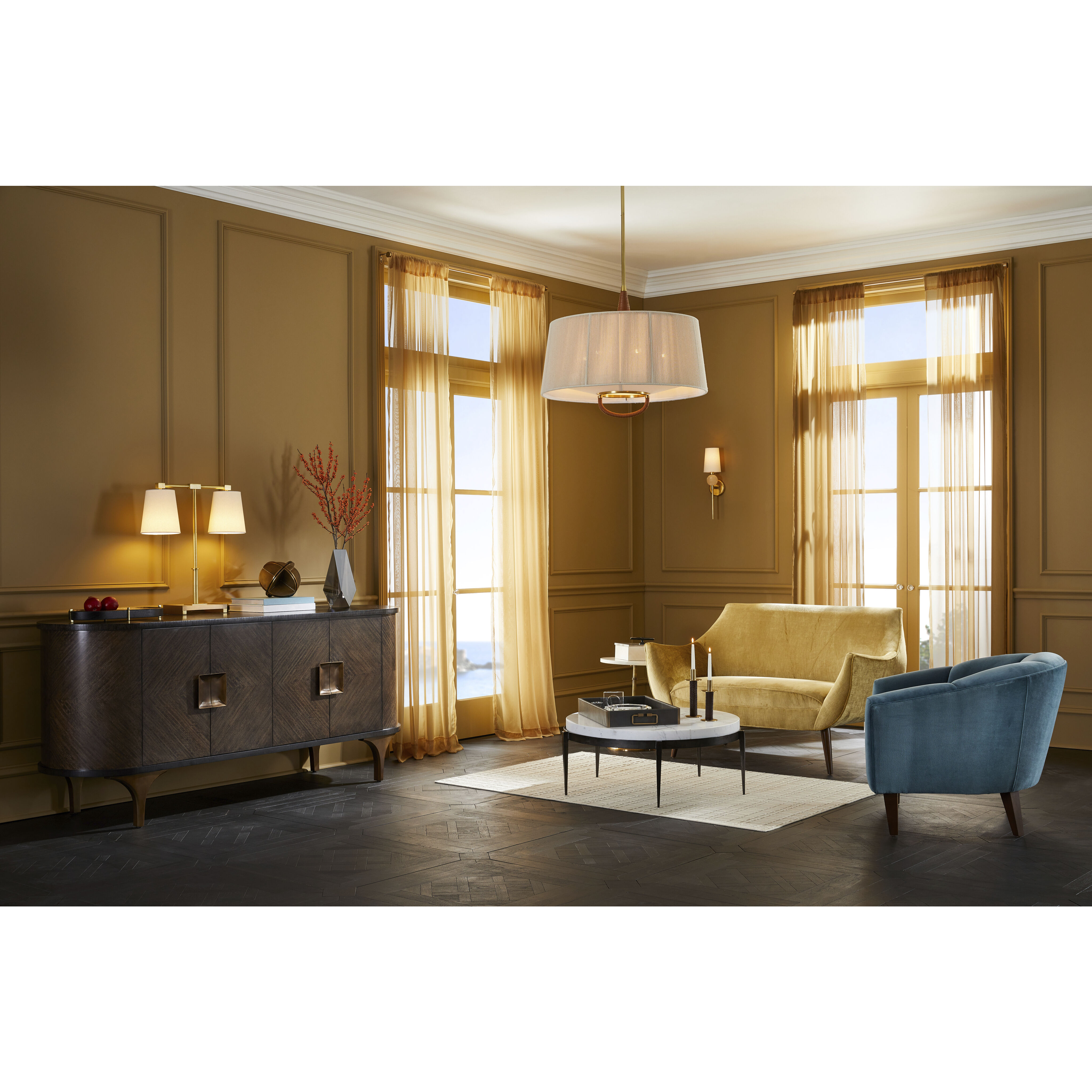 Middlebury 6 Light 28.5 inch Natural and Antique Brass Pendant Ceiling Light