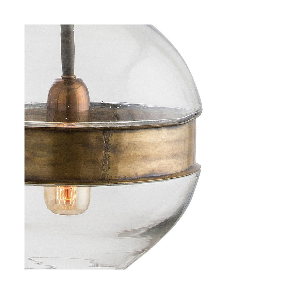 Garrison 1 Light 9.5 inch Antique Brass Pendant Ceiling Light, Round