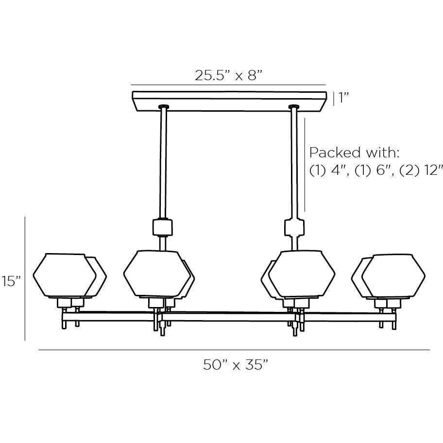 Holm 8 Light 50 inch Pewter Chandelier Ceiling Light