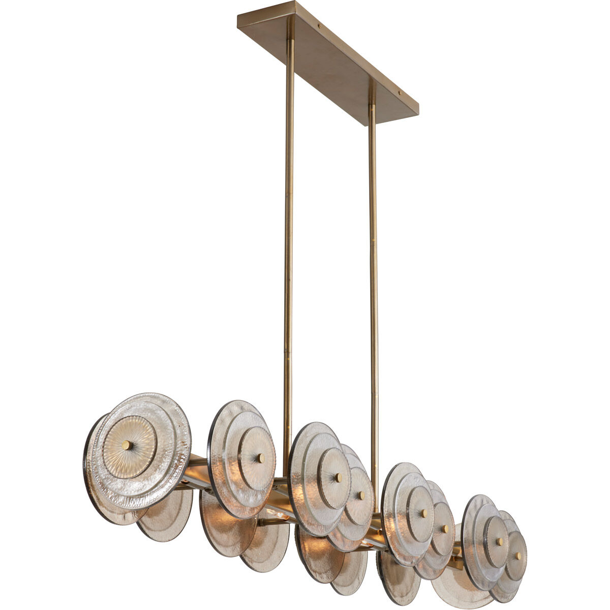 Kinlee 12 Light 51 inch Antique Brass Linear Chandelier Ceiling Light