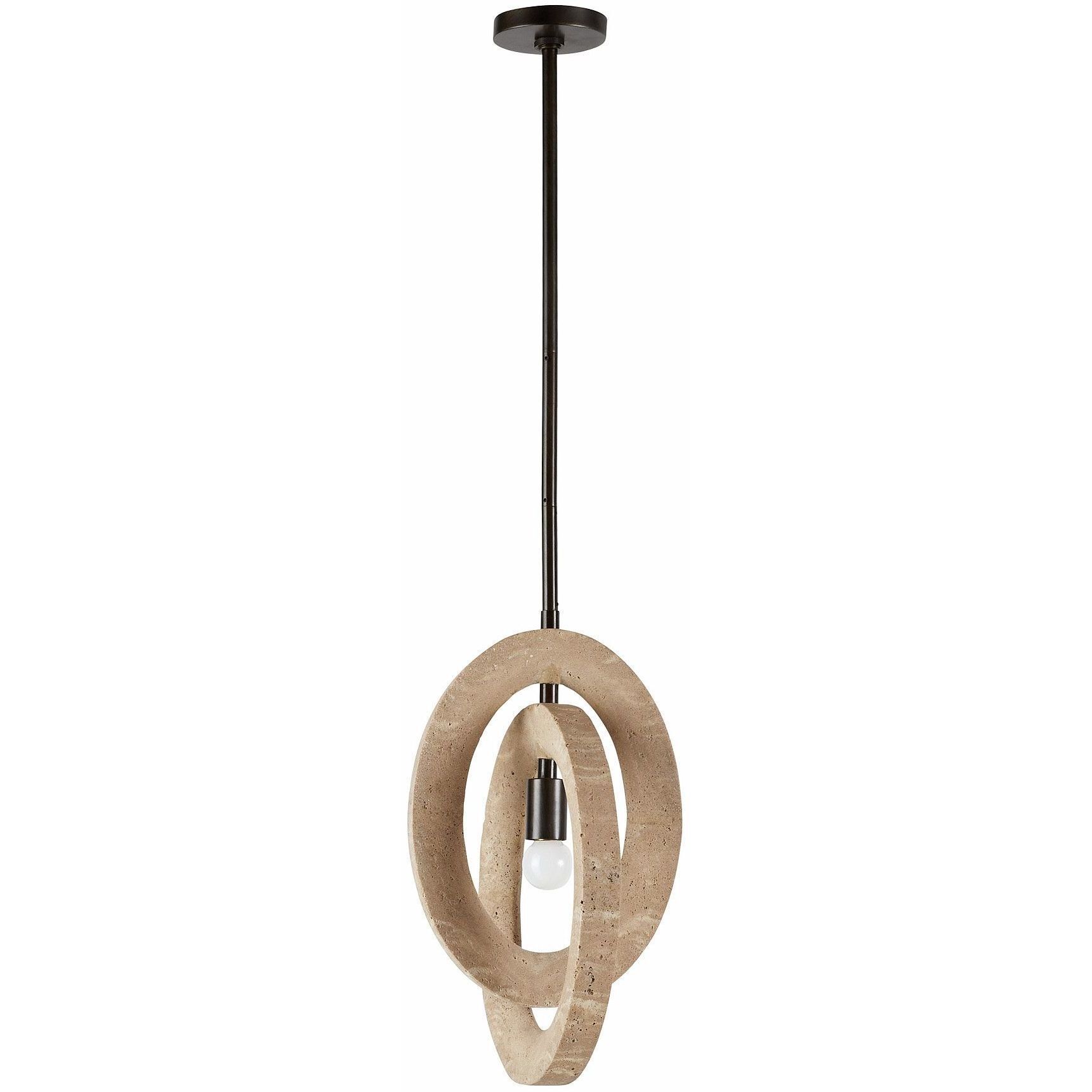 Collins 1 Light Faux Travertine Pendant Ceiling Light