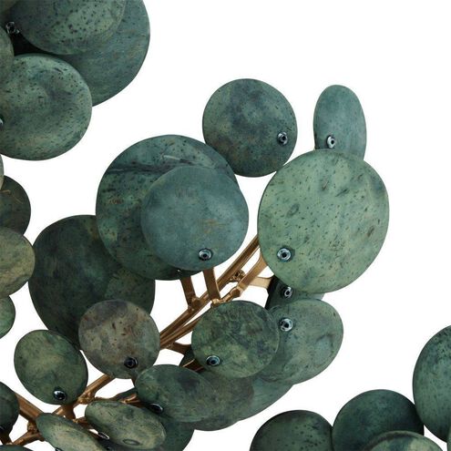 Bilal 3 Light 38 inch Eucalyptus Coconut Shell and Antique Brass Flush Mount Ceiling Light