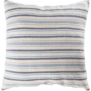 Mossley Stripe 24 X 5.5 inch White with Blue Accent Pillow