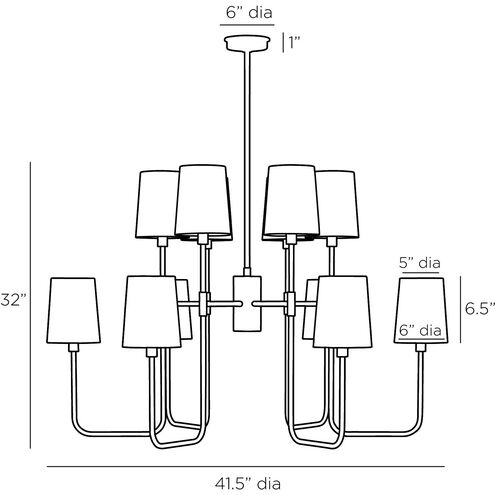 Bedford 12 Light 41.5 inch English Bronze Chandelier Ceiling Light