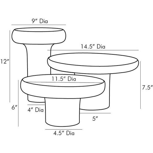 Phoebe 12 X 9 inch Vases, Set of 3